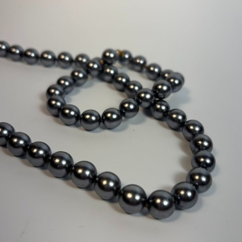 Necklace and Bracelet Set Steel Grey Gold Tone Invisible Clasp Adjustable - Picture 9 of 9